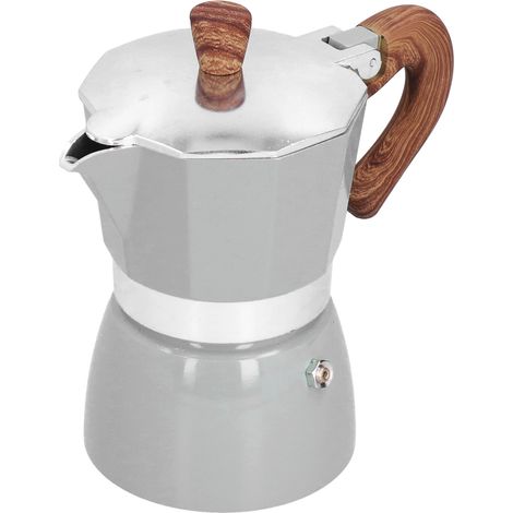 Praktische achteckige Mokkakanne aus Aluminium, 150 ml, geeignet für Zuhause, Büro und Küche, silberfarben (1/5)