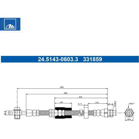 Flexible de frein ATE 24.5143-0603.3 VW 3AA 611 701 3AA 611 701 A 3C0 611 701 B