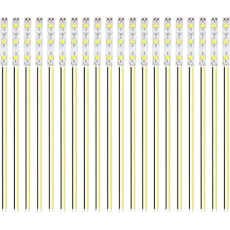 20 Pièces 50mm Pré Câblées LED SMD, Modélisme 2835 12-18V LED Bandes, Jaune (1/5)