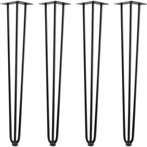 Zelsius 4er Set Tischbeine aus Stahl, Schwarz, (H) 71 cm, 3 Streben, Haarnadelbeine, Möbelbeine (1/5)