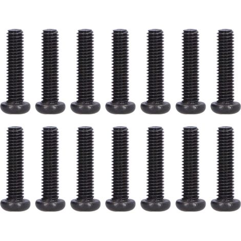 50 Stück DIN 7985 Stahl-Linsenkopf-Maschinenschrauben, vollgewindet, schwarz verzinkt, M3x12 (1/5)
