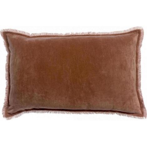 Coussin Rectangulaire Uni pour Décoration de Salon et Chambre, Coloris Bois de Rose, 40 x 65 cm - PANGIVO