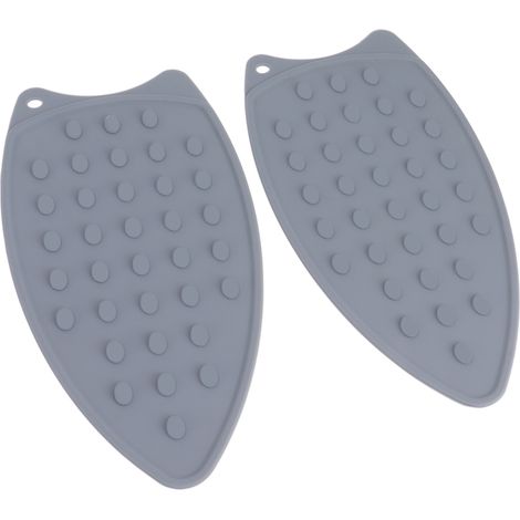 Lot de 2 tapis de repassage en silicone résistants aux chocs et à la chaleur, gris, pour fers et planches à repasser