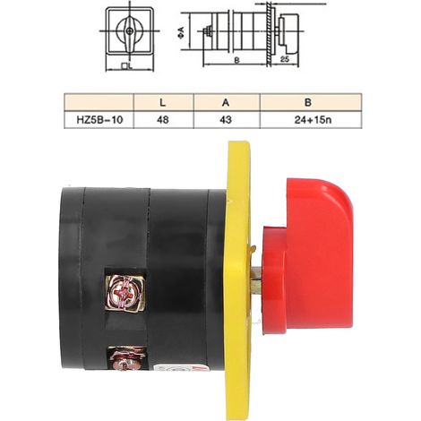 Commutateur universel combiné HZ5B-10D001/1 380/10A (1/5)