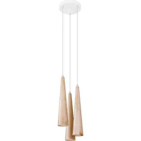 SULA 3P Pendant lamp in natural wood (1/5)