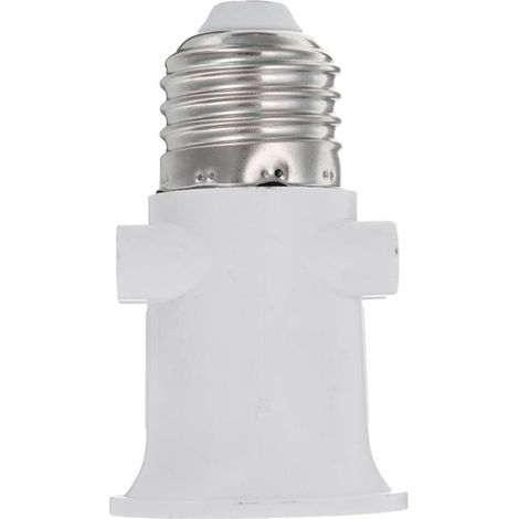 LYERCW - Adaptateur de douille E27, Base de LED Douille de lampe, Conversion en prise de courant et prise E27(Blanc)