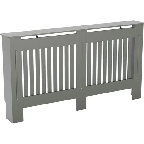 Chelsea Radiator Cover MDF Modern Cabinet Slatted Grill, Grey, Large (1/5)