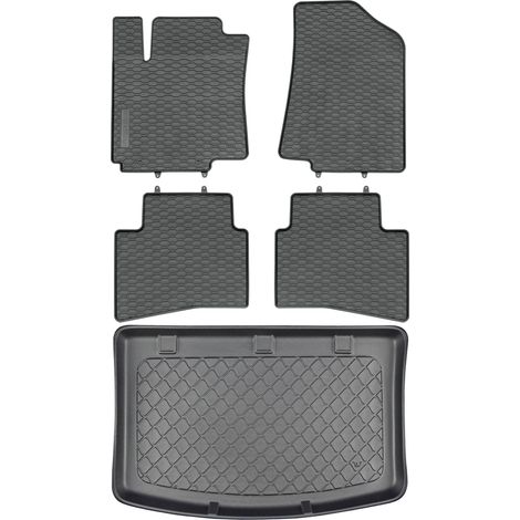 Kia Rio III Hatchback da agosto 2011 a gennaio 2017 SET - tappetini in gomma per auto + tappetino per il bagagliaio