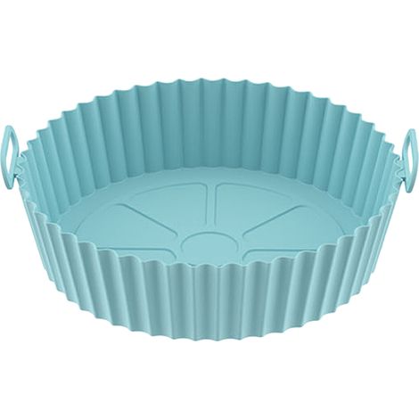 Friteuse doublure ronde silicone épais qualité alimentaire flexible facile à nettoyer réutilisable pot friteuse bleu vert (1/5)