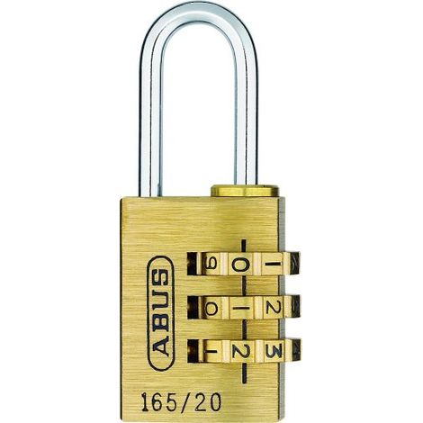 Abus - 165/20SB / 20134 - Lucchetto a combinazione in ottone, dimensione 20 mm (1/4)