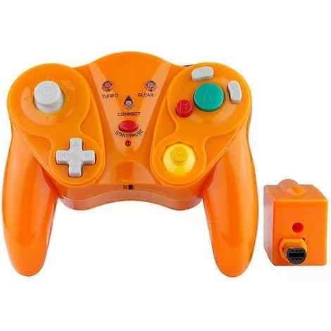 Manette de jeu sans fil 2,4 GHz, compatible avec Nintendo GameCube, orange - (1/4)