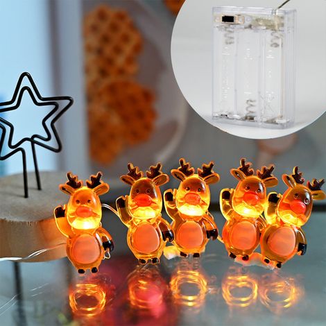 Guirlande Lumineuse Noël - 20 LED Chauffantes - 2 M - Décor Renne - Pour Intérieur Extérieur - 1 Pièce (1/5)
