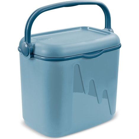 Nevera de viaje Curver azul claro portátil con tapa extraíble y asa de bloqueo ligero y duradero compatible cartuchos refrigerantes ideal picnic camping playa pesca (32 L)