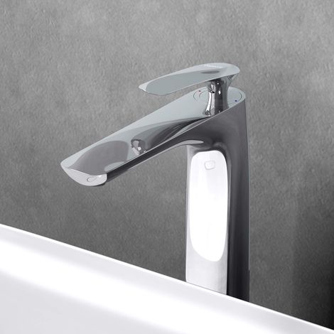 Mai & Mai Armatur Wasserhahn Bad Silber WAM-7201 Waschbeckenarmatur 28cm hoch Badinstallationen Einhebelmischer in modernem Design (1/5)