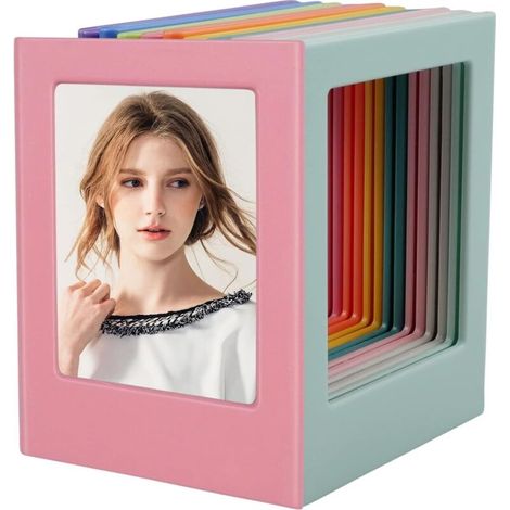 Cornici magnetiche per frigorifero – Confezione da 10, 8,8 x 6,5 cm, spessore 0,6 cm, 10 colori assortiti
