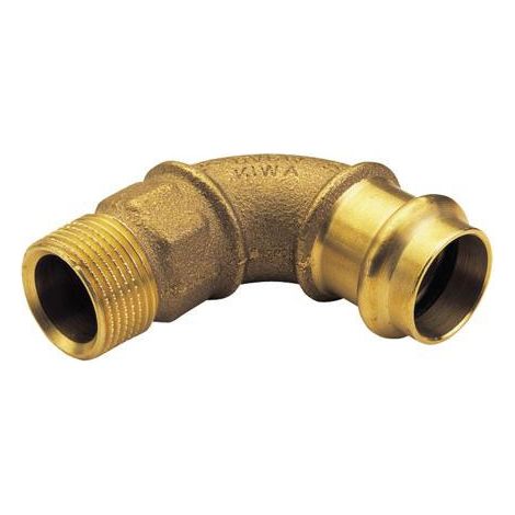 Courbe laiton à sertir et à visser - 90° Mâle Femelle Ø12x3/8"(12/17) (1/2)