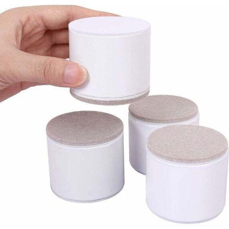 Rehausseur de meuble 4 pièces, rehausseur de lit de 6 cm de long, canapé-lit et armoires surélevées de 5 cm, rond blanc (1/5)
