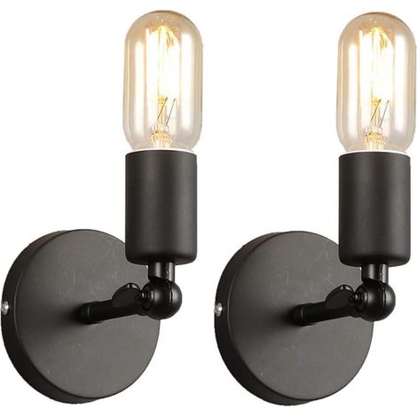 Aplique de pared E27, estilo industrial retro, estilo Edison, para pasillo, candelabro, decoración para el hogar, oficina, bar, club, cafetería (negro).