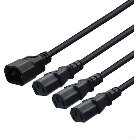 Câble d'alimentation robuste en Y avec connecteur C14 mâle vers 3 connecteurs C13 femelles