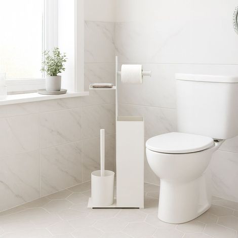 Porte papier toilette avec rouleau de rechange et support pour brosse (1/5)