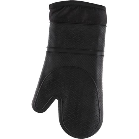 Mitaines en Silicone Griller des Mitaines Cuisine Pot Four Mitaines Chaudes Doublure Matelassée Gants Mitaines en Silicone pour Griller des Gants Grill Gants Preuve De l'eau (1/5)
