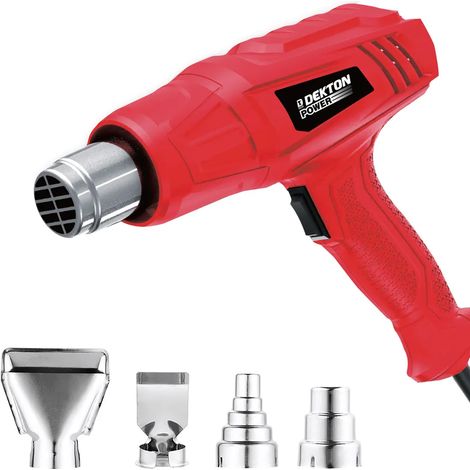 DEKTON HEAT GUN 2000W HOT AIR PAINT WALLPAPER STRIPPER REMOVER 4 NOZZLES 690020
