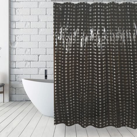 Rideau de douche PEVA BRISTOL 180x200cm Noir MSV (1/5)