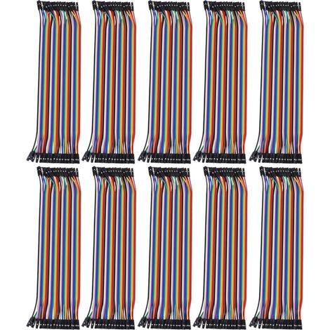 Câble de Connexion Femelle-femelle 40 Broches 20cm en Fil de Cuivre Étamé, 10 Pièces Caractéristiques Stables et Insertion Facile pour Prototypage Électronique (1/5)