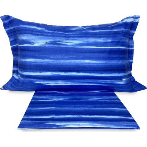 COPRIPIUMINO sfumato MODERNO RIO BLU in puro cotone Cm. 250x200 (1/5)