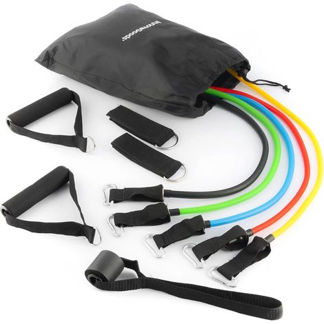 Set de bandes de résistance multifonctions – Accessoires Pilates et guide d'exercices – Idéal pour la musculation et les fessiers – Nylon – Multicolore – Modèle unique (1/3)