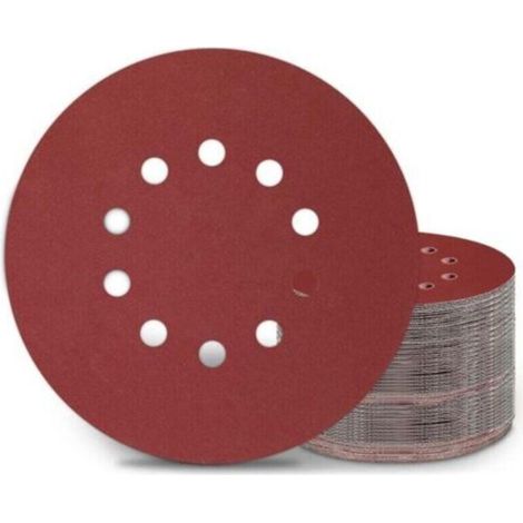 Disques Abrasifs Ponçage 225 mm 100 Pièces Grain P240 10 Trous pour Ponceuse Ronds Papier (1/4)