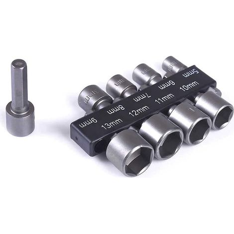 Set mit 9 Steckbohrern von 5 bis 13 mm, für 6,35 mm (1/4") Sechskantschaftbohrmaschinen, Schraubendreher und elektrische Bohrmaschinen (1/5)