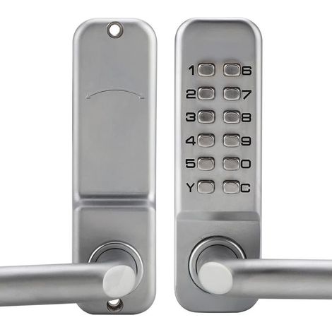 Serrure de Porte Mécanique Numérique avec Poignée, Serrure à Combinaison de 1 à 11 Chiffres Serrure à Code Mécanique étanche en Alliage de Zinc Serrure à Code sans Clé pour Bureau, Maison (1/5)