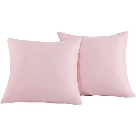 Juego de 2 fundas de almohada rosas de 60x60 cm con cremallera de microfibra. (1/5)