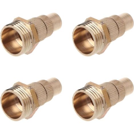 4pcs Brass High Atomization 1/2" Adjustable Nozzles Lawn Garden Water Misting Spray Nozzles Cooling Watering Driveway Multicolor