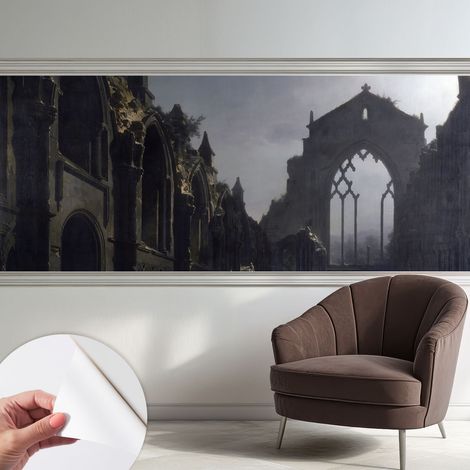 Papier peint adhésif décoratif pour salon chambre et cuisine Facile à poser avec colle Ruines gothiques 250x104 cm (1/5)