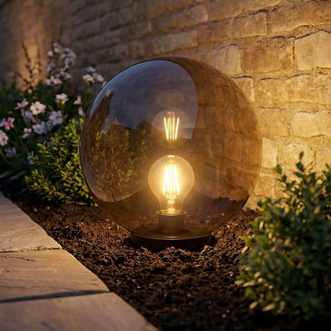 Außenleuchte Bodenleuchte Gartenleuchte E27 Erdspieß Schwarz Kunststoff H 44 cm (1/5)