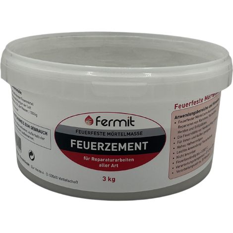 Fermit Feuerzement 3 kg feuerfester Zement Ofenbau Feuermörtel Ofenbaumörtel