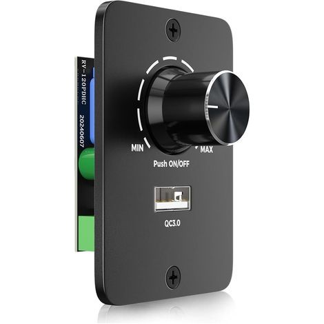 Interruttore Dimmer LED DC 12V-24V Controller PWM Regolabile con Ricarica Rapida USB QC 3.0 per Camper, Furgone e Roulotte, Compatibile con Alogeni e Lampadine LED Dimmerabili DC 12V-24V (1/5)