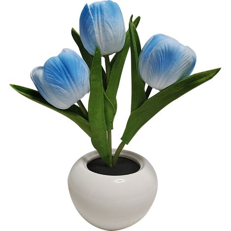 Lampe De Table Led Forme De Tulipe - 23 X 9 Cm - Lumière Douce Pour Chambre À Coucher Et Décoration Intérieure - 1 Pièce (1/5)