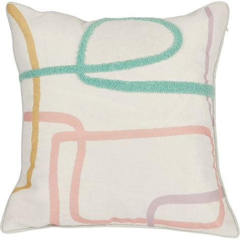 Housse de coussin 40x40 cm brodé Zig zag (1/4)