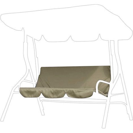 Housse de protection en tissu imperméable pour balancelle de jardin 3 places Beige 150 x 150 x 10 cm (1/5)