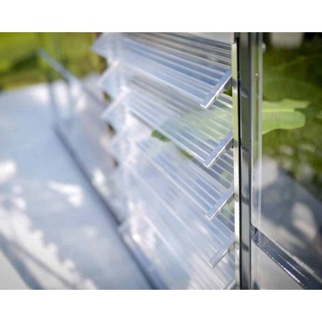 Greenhouse Louvre Side Window - L74 x W62 x H3.5 cm - Silver