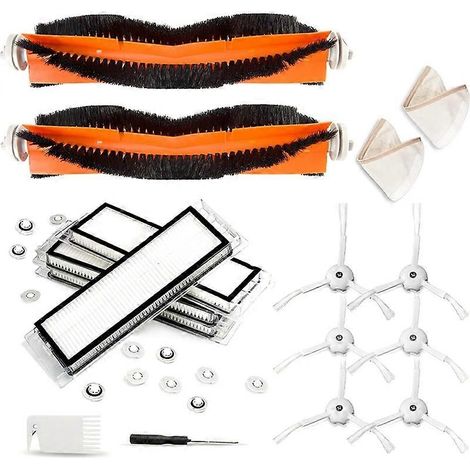 Kit d'accessoires de 28 pièces pour Roborock S5, S50, T4, T60, T7, (Mijia), Xiaowa (E20, C10) : brosse rotative, filtre, brosses latérales