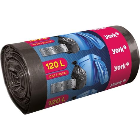 Sacs Poubelle Extra Résistants 120 L, 10 pcs, Noir (1/5)