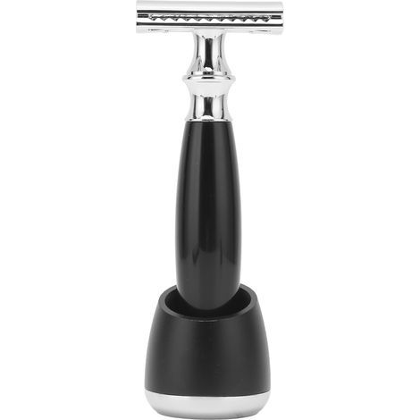 Rasoir professionnel double lame manuel pour salon de coiffure avec support et manche ergonomique (1/5)