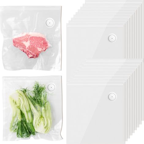 Sacs de Mise sous Vide 20 Sachets 26 28 cm pour Mini Machine Sous Vide, Sacs à Faire de Congélation pour la Conservation des Aliments, Sans BPA (1/5)