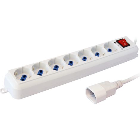 Techly Multipresa 7 Posti Italiana Bipasso con Spina VDE Bianca (1/5)