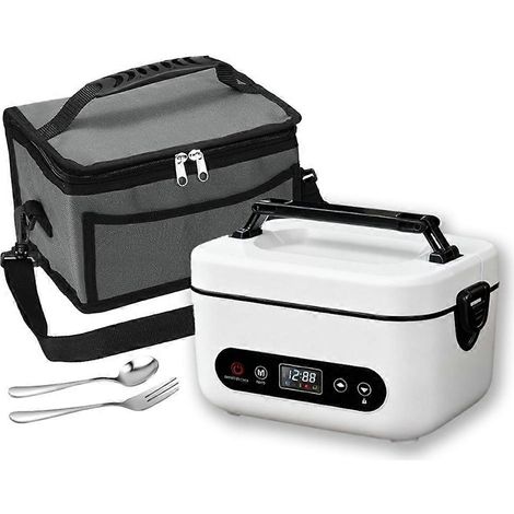 Kabellose elektrische Lunchbox – wiederaufladbarer, tragbarer Speisenwärmer mit 12000 mAh und 5-seitiger Heizung, für Büro und Outdoor-Aktivitäten (Weiß) (1/5)