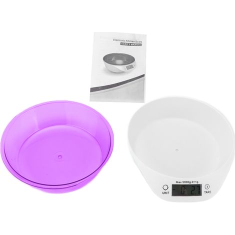 Balance de nourriture pour animaux de compagnie, bol de cuisine numérique pour chat et chien, pesée pour la cuisson, violet (1/5)
